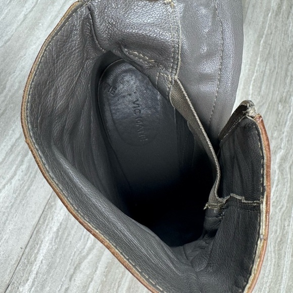 Vic Matie Platform Wood Wedge Side Zip Leather Boots Size 37 US 6.5 - Picture 7 of 14